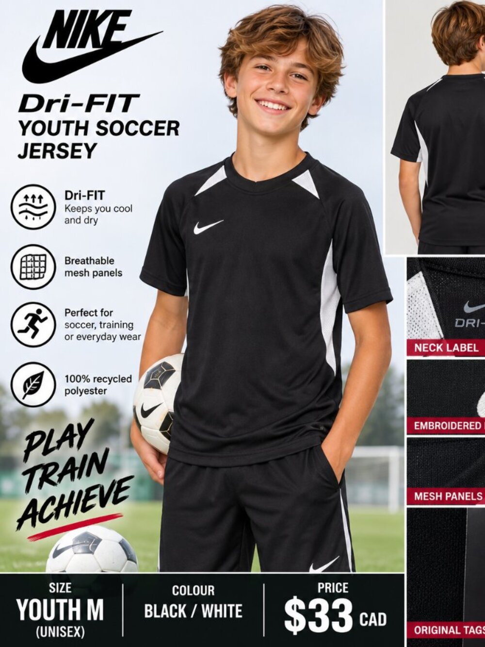Nike Dri-FIT Youth Soccer Jersey – Medium – NWT